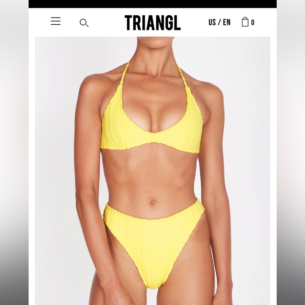 Triangl High Waisted Yellow Bikini